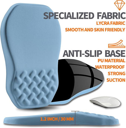 Ergonomic Slope Mouse Pad Wrist Support, Wrist Rest Mousepad for Carpal Tunnel Pain Relief with Massage Bulge and Slow Rebound Memory Foam (12x8 inch, Sky Blue)