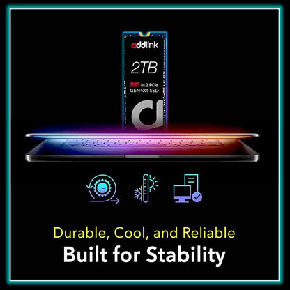 Addlink S85 2TB M.2 PCIe NVMe Gen4 Memory Expansion SSD, Speed Up to 6000 MB/s, Internal Solid State Drive with HMB Technology for Laptop, Gaming and Creators