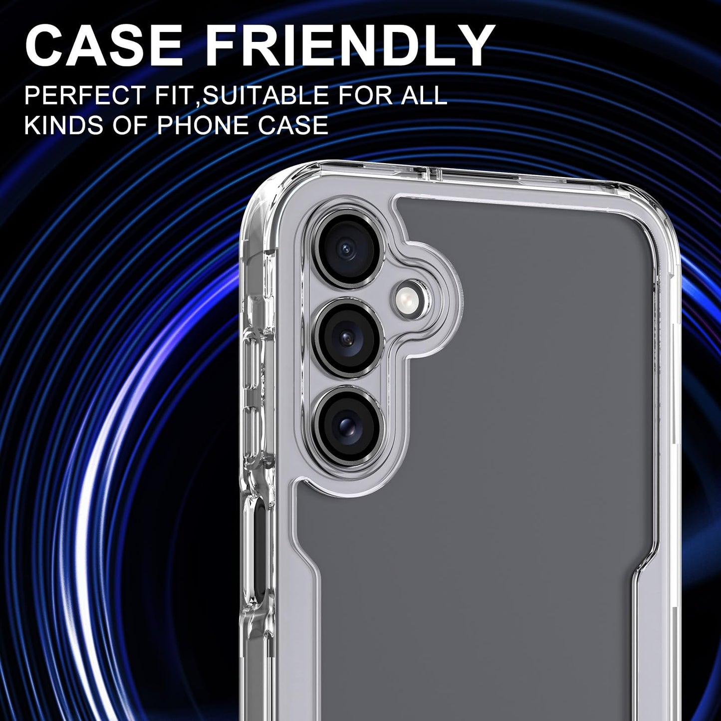Avocase for Samsung Galaxy A16 Camera Lens Protector, Individual Metal Ring Tempered Glass Lens Cover, [Strong Adsorption] Scratch Resistant Ultra-Thin HD Clear Lens Cover, 1 Set-Black