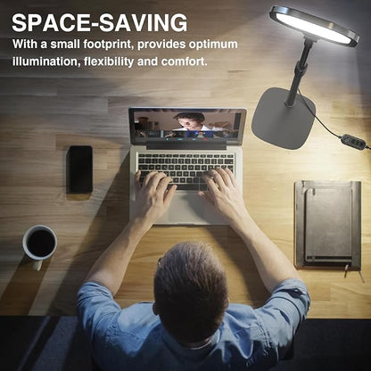 2Pcs Desktop Video Conference Lighting for Zoom Meeting, Computer, Laptop, Work from Home with Nature Soft Light, Adjustable Brightness & Color Temp and Flexible Stand & Versatile Phone Holder