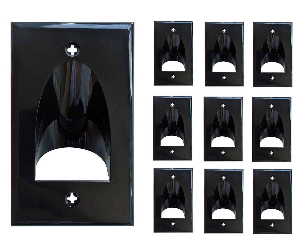 BestMounts - 12 Pack Inner Nose Behind Wall Cable Management TV Cord Hider for Wall Mounted TV - Single Gang Low Voltage Recessed Wall Plates Cable Pass Through for Wires, HDTV, HDMI (White)