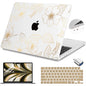 Teryeefi for MacBook Air 13.6 inch Case M5 M4 M3 M2 2022 2023 2024 2025 Model A2681 A3113 A3240 A3449 Plastic Hard Shell Cover with Screen Protector & Keyboard Cover & USB Adapter, Gold Flower Leaf