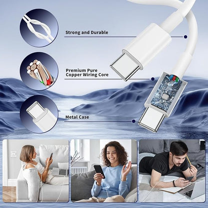 iPhone 16 15 Pro Max Charger Fast Charging,45W Dual Port USB C Fast Charger Block [2-Pack] & Extra Long 60W 3/6/10/10FT USB C Cable - PD Quick Adapter 3.0 for iPhone 16 15/16 15Pro/16 15 Plus.