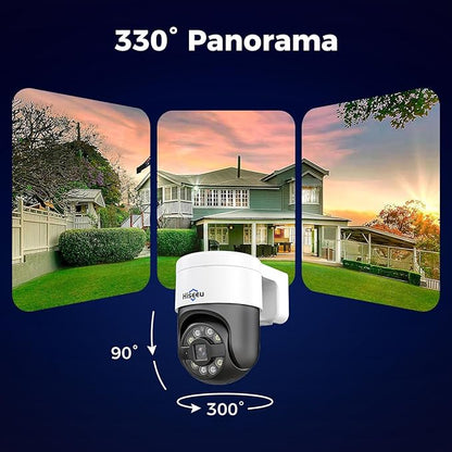 【12’’ Monitor + Human Tracking】Hiseeu 4K PoE Security Camera System, 6Pcs 5MP PoE PTZ Security Cameras, All-in-One Monitor, 2-Way Audio, Remote Access, 8MP 16 Channel P oE NVR, Home CCTV Surveillance
