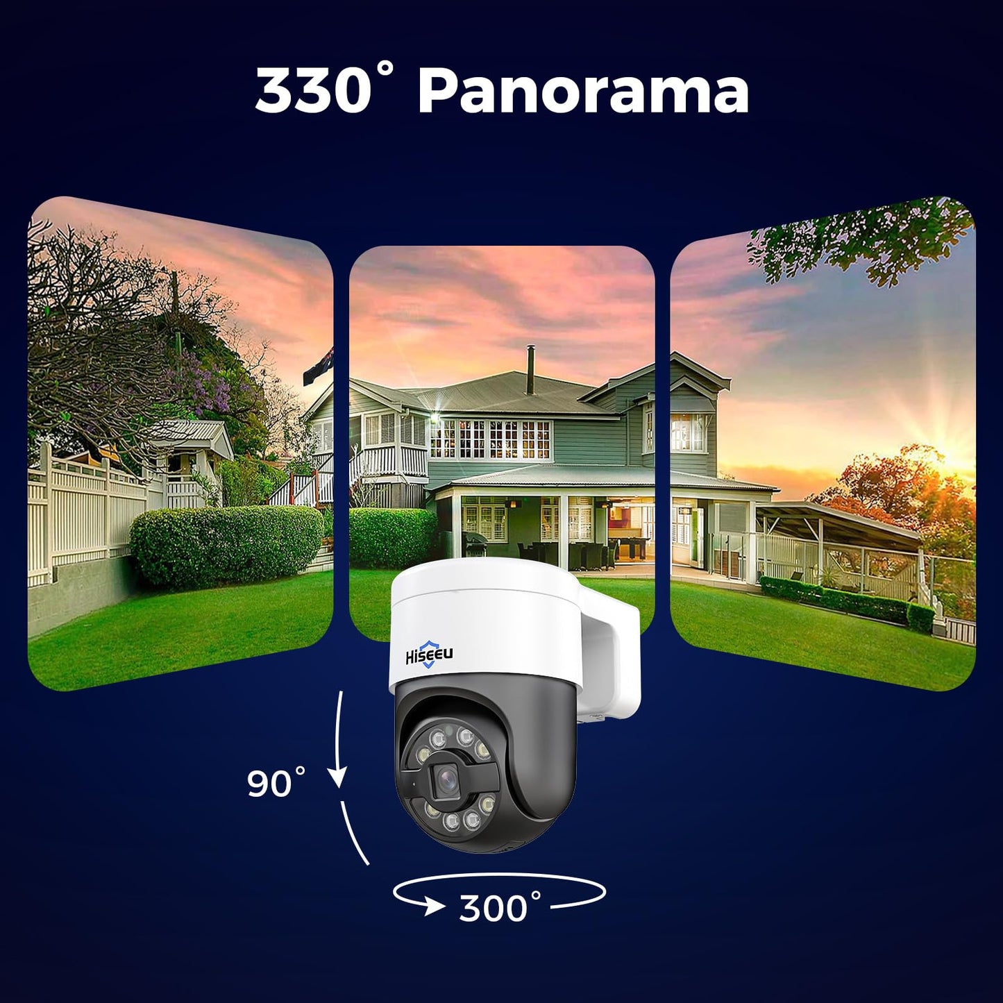 Hiseeu 4K PoE PTZ Security Camera System, 6Pcs 5MP Wired Security Cameras