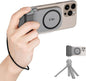 KIWIFOTOS for Magsafe Phone Camera Grip Magnetic Phone Tripod Handle with Bluetooth Remote & Tripod Mount Adapter for iPhone 16 Pro Max Samsung Smartphone Vlog Video Shooting (Gray)