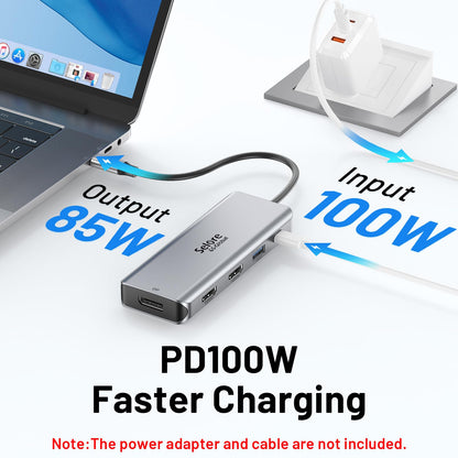 USB C Docking Station Dual HDMI Monitor Adapter 9 in 1 Triple Display Hub