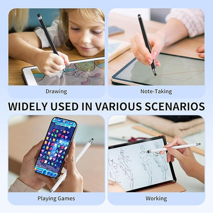 Stylus (10Pcs), Stylus Pen for Touchscreen, High Precision and Sensitivity Stylus Pen for iPad/iPhone/Samsung/Android Smartphone and Tablets, Compatible with All Capacitive Touch Screen (Black/White)