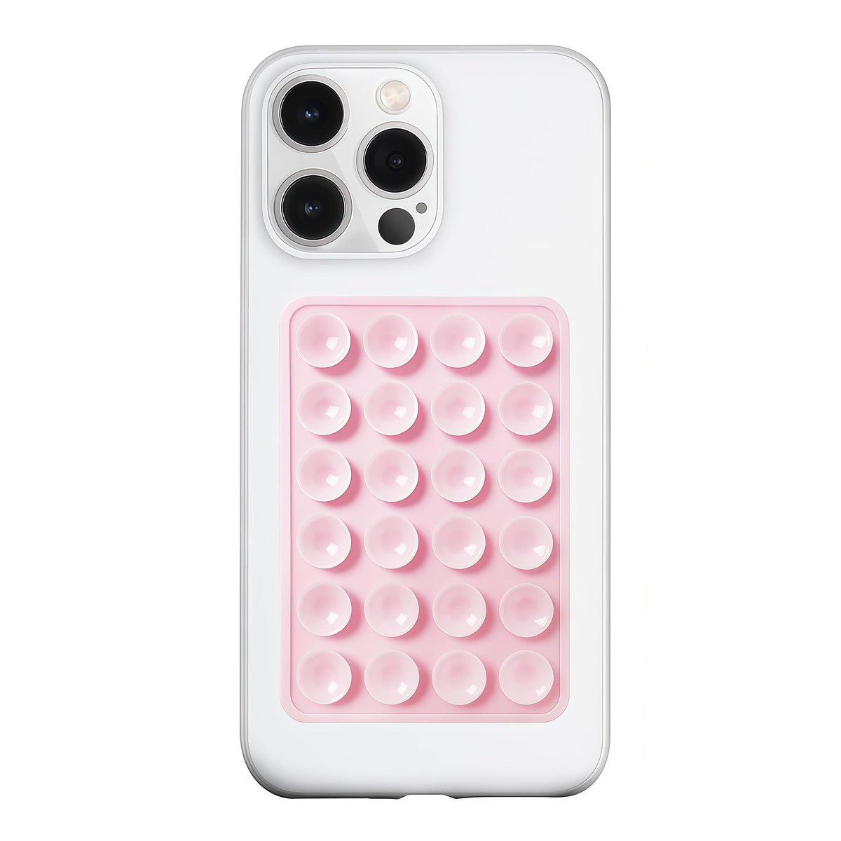 LvShuLiangPin Anteel Silicone Suction Phone Case Mount, Silicon Adhesive Phone Accessory for Smartphones, Hands-Free Mirror Shower Phone Holder for Selfies, Tiktok Videos (Translucent)