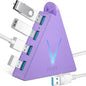 JoyReken USB C Hub, USB Type C to 4-Port USB 3.0 Adapter for MacBook, Surface, Laptop, Flash Drive, Mouse, Keyboard, HDD (2ft, Light Purple)