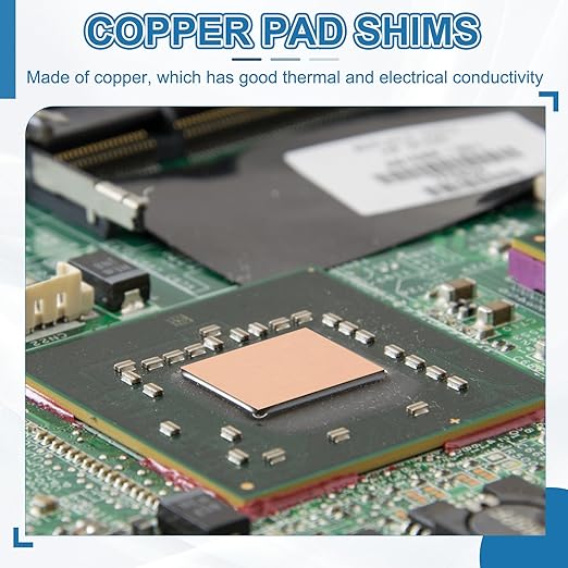 PATIKIL Copper Heatsink Pad Shims, 24 Pcs 20x20x1mm Copper Pad Shim IC Chipset GPU CPU Thermal Heatsink for Cooling Laptop Desktop Computer