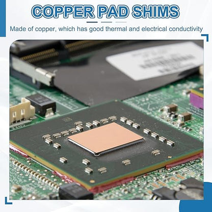 PATIKIL Copper Heatsink Pad Shims, 24 Pcs 15x15x0.3mm Copper Pad Shim IC Chipset GPU CPU Thermal Heatsink for Cooling Laptop Desktop Computer