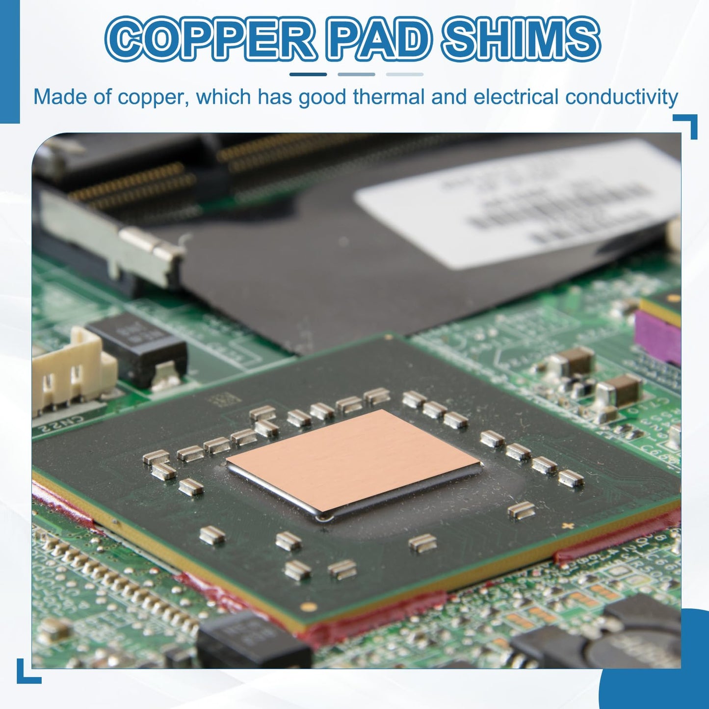 PATIKIL Copper Heatsink Pad Shims, 24 Pcs 15x15x1.5mm Copper Pad Shim IC Chipset GPU CPU Thermal Heatsink for Cooling Laptop Desktop Computer