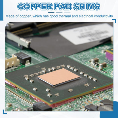 PATIKIL Copper Heatsink Pad Shims, 24 Pcs 15x15x1.5mm Copper Pad Shim IC Chipset GPU CPU Thermal Heatsink for Cooling Laptop Desktop Computer