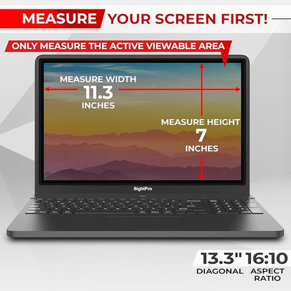 Magnetic Laptop Privacy Screen 13.3 Inch 16:10 - Removable Computer Privacy Filter Shield and Protector
