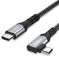 Fasgear USB C to USB C Cable 90 Degree, 10ft, Black