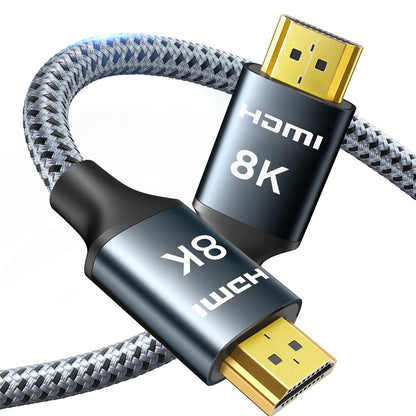 ARISKEEN 8K HDMI Cable 13 FT, 48Gbps High Speed HDMI 2.1 Cable, 8K 60Hz, 4K 120Hz 144Hz Braided HDMI Cord - 13 Feet