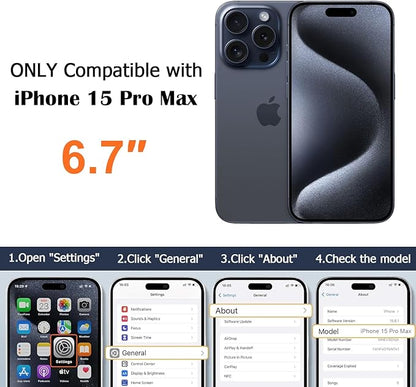 Designed for iPhone 15 Pro Max Case Compatible with Magsafe Cover Camera Lens Protector Military Grade Protection Shockproof Soft TPU Slim Magnetic Phone Case for iPhone 15 Pro Max White