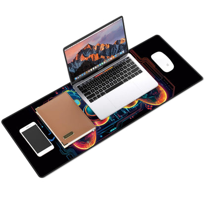 Galdas Gaming Mouse Pad XXL XL Large Long Extended Big Mousepad Non-Slip Rubber Keyboard Mouse Pad with Stitched Edges for Laptop Home Office (31.5x11.8x0.08 Inch) … (Handle)