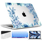 TWOLSKOO for MacBook Air 13 inch Case M5 2026 M4 2025 M3 M2 2024-2022 A3449 A3240 A3113 A2681, Plastic Hard Shell & Keyboard Cover & Screen Film for MacBook Air 13.6 inch Case, Blue Floral