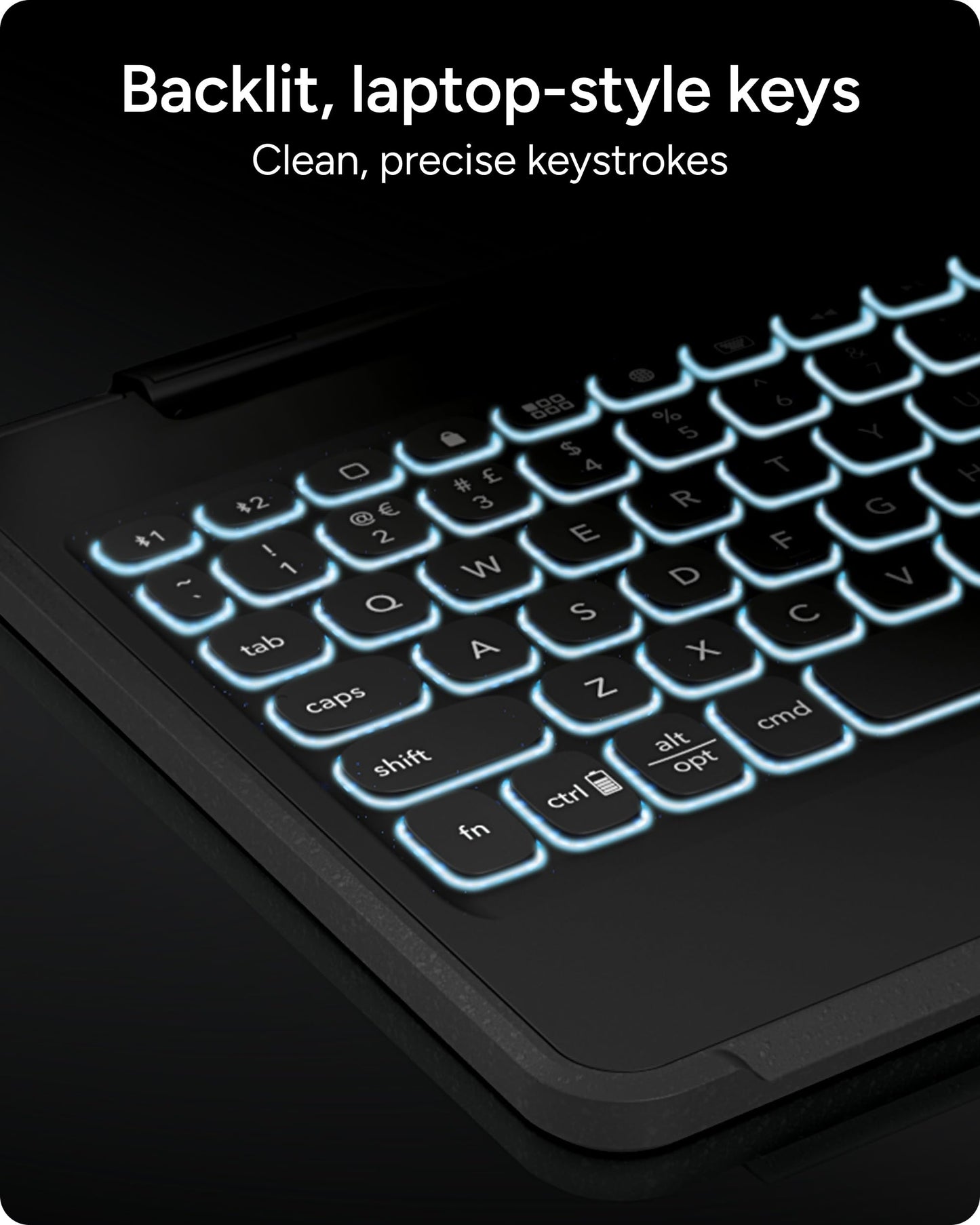 ZAGG Rugged Book Detachable Case with Magnetic-Hinged Backlit Keyboard for iPad Air/Air 2/9.7/9.7 Pro - Multi-Device Bluetooth Pairing - USB-C to USB-C Cable Included, Black