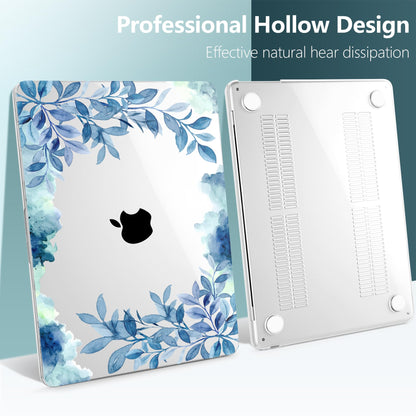 TWOLSKOO for MacBook Air 13 inch Case M5 2026 M4 2025 M3 M2 2024-2022 A3449 A3240 A3113 A2681, Plastic Hard Shell & Keyboard Cover & Screen Film for MacBook Air 13.6 inch Case, Blue Floral