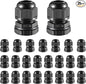 25 PCS 1/2"(6-12.5mm) NPT Nylon Cable Gland Joints with Gaskets, IP68 Adjustable Lock Nut Strain Relief Cord Grip Waterproof Cable Glands - UL Listed and RoHS Compliant