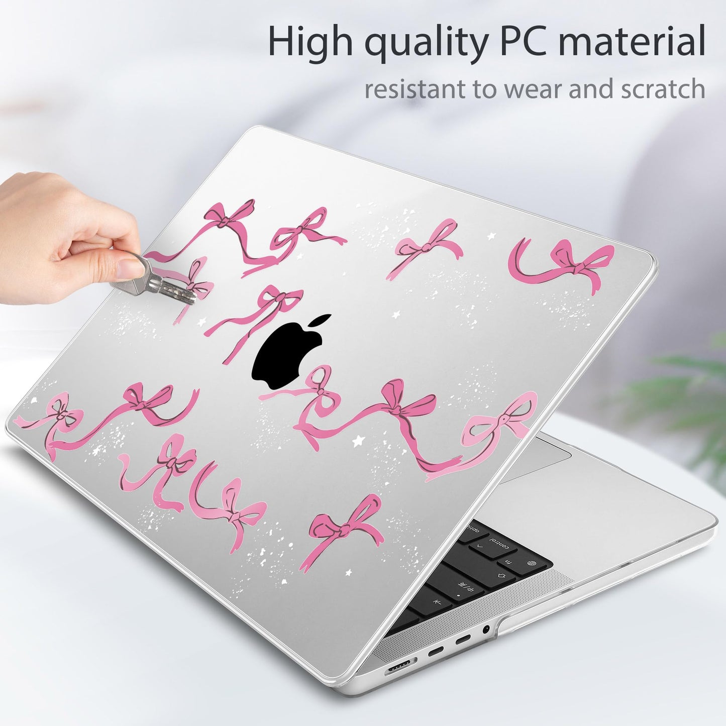 Tuiklol for MacBook Pro 14 Inch Case 2026 2025 2024 2023 2022 2021 Release M5/M4/M3/M2/M1 A2442 Pro/Max,Hard Shell Case with Screen Protector for Touch ID, Bow