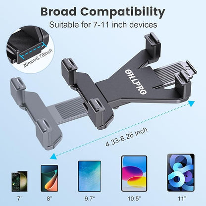OHLPRO Tablet Wall Mount, Sticky iPad Holder, Damage-Free Adhesive Wall Dock for iPad, Galaxy Tab, and 7-11" Tablets, 360° Rotation Tablet Holder for Car, Bed, Yoga, Kitchen