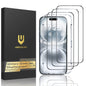 UNBREAKcable 3-Pack Screen Protector for iPhone 15, Double Shatterproof Tempered Glass [Easy Installation Frame] [99.99% HD Clear] [9H Hardness] [Full Coverage] [Case Friendly] for Apple 15 6.1 inch