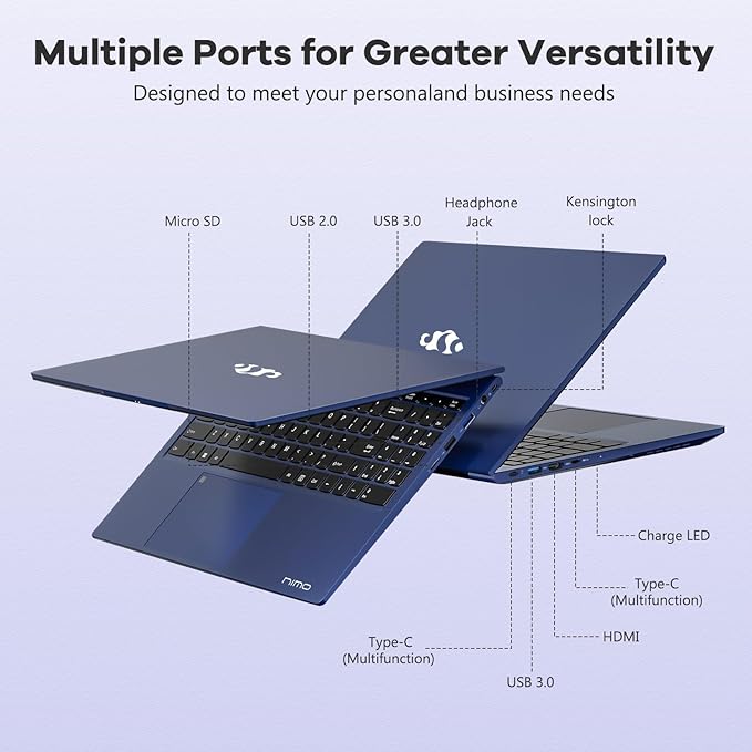 NIMO 15.6" IPS FHD-Gaming-Laptop, 6 Cores AMD Ryzen 5 6600H 32GB DDR5 RAM 1TB SSD (Beat i7-1165G7 up to 4.5GHz) 660M 6nm GPU-Computer with 100W Type-C Backlit Keyboard, Fingerprint
