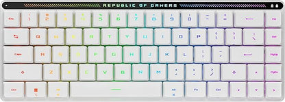 ASUS ROG Falchion RX Low Profile 65% Wireless Gaming Keyboard with ROG RX Red Low-Profile switches, tri-Mode Connection with ROG SpeedNova, Silicone dampening Foam, Touch Panel, and MacOS Support.