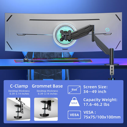 Pholiten Heavy Duty Monitor Arm for up to 49 inches