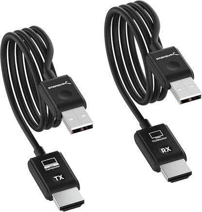 SABRENT Wireless HDMI Transmitter and Receiver 100FT/30M Seamless FHD Quality (1080p@60Hz) Plug and Play, Stream Video from PCs, Laptops to TVs, Projectors and More (DA-H1R1)