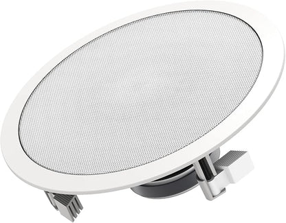 Audio 3-Way Premium in-Ceiling 8" Round Speaker, Dual 1-inch Silk Dome Tweeters, 9.5 Inch Cutout Diameter, Each, White
