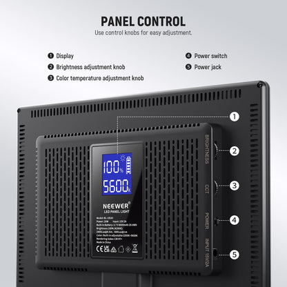 NEEWER 192 LED Video Light Panel, 20W Ultra Thin Bi Color Dimmable DSLR Camera Soft Light, 4000mAh Lithium Battery, 3200K-5600K CRI97+, Key Lighting for Studio Photography Recording Streaming