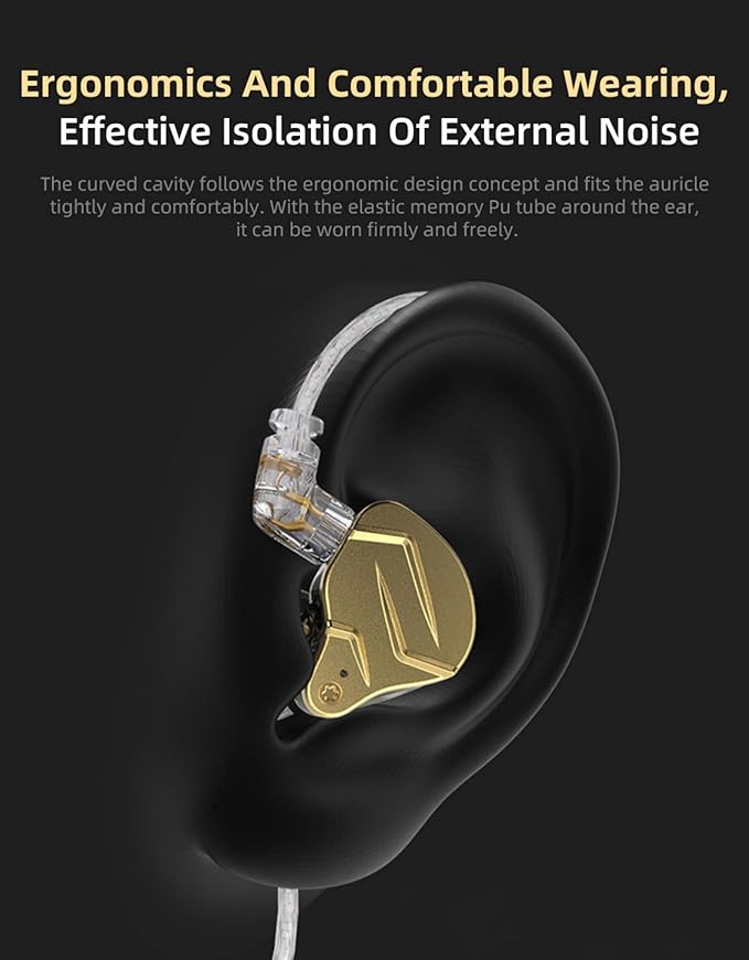 KZ ZSN PRO X Gaming Earbuds in Ear Monitor Headphones, High Fidelity IEMS Earphones, Hybrid Dual Driver Wired Earbuds with 1BA 1DD Detachable Tangle-Free Cable for Computer Tablet (Black, with Mic)