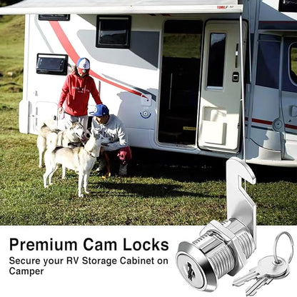 Cam Locks Keyed Alike, 1'' Cabinet Lock Fits on 3/4'' Max Door Thickness, Secure File Drawer Mailbox RV Storage Replacement Set, Zinc Alloy (1 Inch 6Pcs)