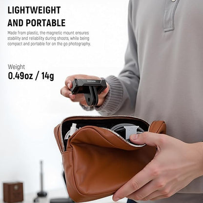 NEEWER Magnetic Mount Adapter Compatible with DJI Osmo Action 5 Pro 4 3, Quick Release Mount Base with Two Prong Connector for Tripods, Selfie Sticks, Vlogging Accessories, GP-73