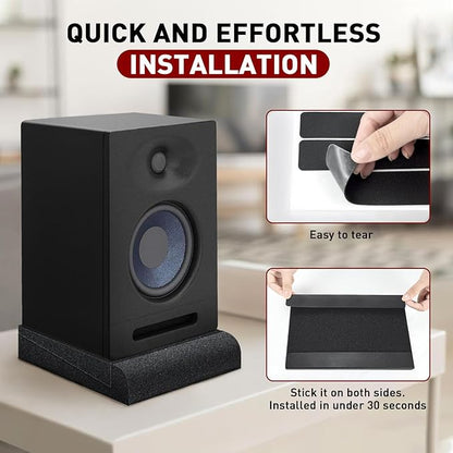 Focusound Studio Monitor Isolation pads for 5 Inches Monitors, 2 Pack High Density Acoustic Speaker Isolation Pads Foam