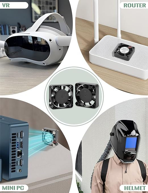 2 Packs USB Fan 40mm x 10mm DC 5V Mini Cooling Brushless Box Fan for Computer Terrarium PlayStation PC Case Xbox Welding Helmet Aquarium Router