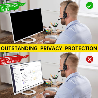 DEJIMAX 27 Inch Computer Privacy Screen for 16:9 Computer Monitor, Anti-Blue Light Monitor Privacy Screen Filter, Anti-UV Computer Shield, Hanging Type