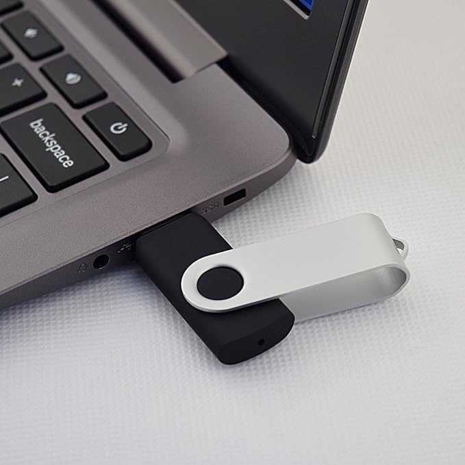 16GB USB Flash Drive KOOTION 20 Pack USB Drive Thumb Drive Bulk USB Stick Swivel for Data Storage, Black