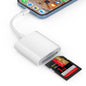 SD Card Reader, Memory Card Reader for iPhone 14/14 Pro Max/13/12/11/XS/XR Dual Slot for SD/TF Card Trail Game Camera SD Card Viewer Lightning to MicroSD Card Camera Adapter for iPad No App Required