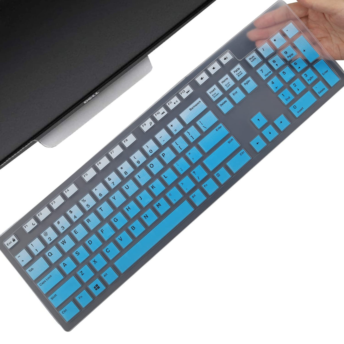 Keyboard Cover Skin for Dell KM636 KB216 KB216t KB216d KB216p Wired & Wireless Keyboard, Dell Optiplex 5250 3050 3240 5460 7450 7050, Dell Inspiron Desktop 24" 27" 5400 5490 7700 7790 3475 3670 3477