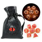 Haxtec Metal DND Dice Set, 7 Pcs Glow in the Dark Polyhedral Dice for RPG