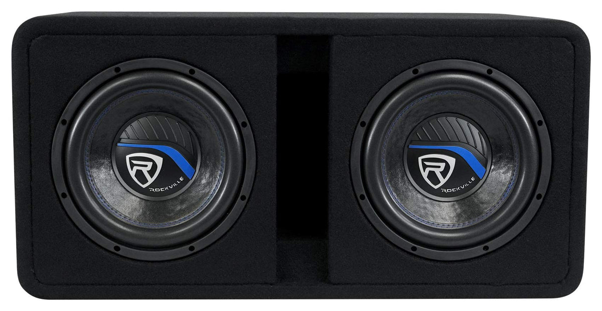 Rockville DV10K52 Dual 10" K5 Car Subwoofers Vented Enclosure Box 2 Ohm