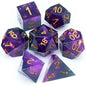 Haxtec Sharp Edge DND Dice Set, Gold Flakes Resin Polyhedral RPG Dice