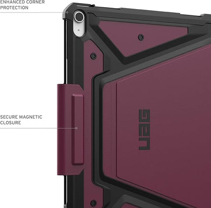 URBAN ARMOR GEAR UAG Designed for iPad Air 13" Case M4/M3 2024-2026 - Rugged Multi-Angle Viewing Folio Cover with Pencil Holder & Adjustable Stand, Metropolis SE Bordeaux