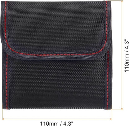 PATIKIL Lens Filter Case, 3-Pocket Camera Filter Case Portable Lens Filter Pouch Photography with Belt Loop Fit Camera Bag Strap Pocket Drone for 25mm-82mm, Black Red